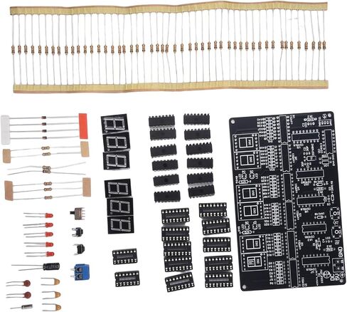 Digital Circuit Clock Kit for DIY Electronics, DC 4.5V-5.5V Soldering Training Set with PCB Board for Teaching and Learning Electronic Components(parts + shell) in Kuwait