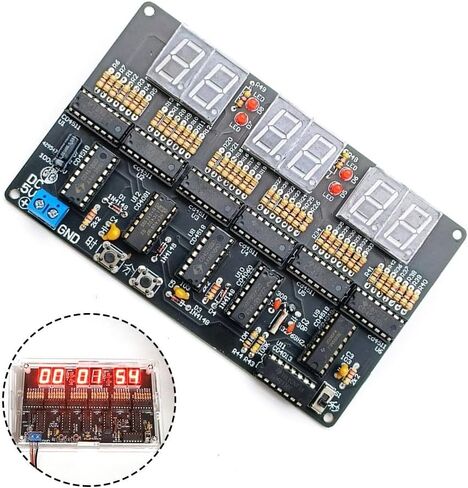Digital Circuit Clock Kit for DIY Electronics, DC 4.5V-5.5V Soldering Training Set with PCB Board for Teaching and Learning Electronic Components(parts + shell) in Kuwait