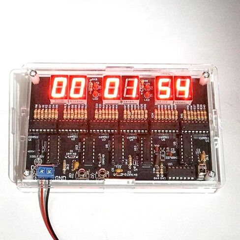 Digital Circuit Clock Kit for DIY Electronics, DC 4.5V-5.5V Soldering Training Set with PCB Board for Teaching and Learning Electronic Components(parts + shell) in Kuwait