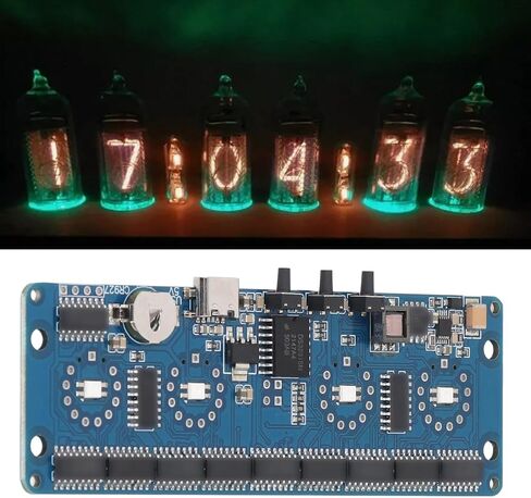 Cloimei IN12 IN14 Nixie Glow Clock Module 4 Bit Digital Tube Circuit Board with Backlight Color 12/24 Hour Switching for Home Office Bedroom Vintage Decor in Kuwait