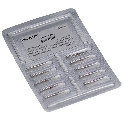 401692 FG 858-010F Needle Fine Grit Diamond Burs 10/Pk in Kuwait