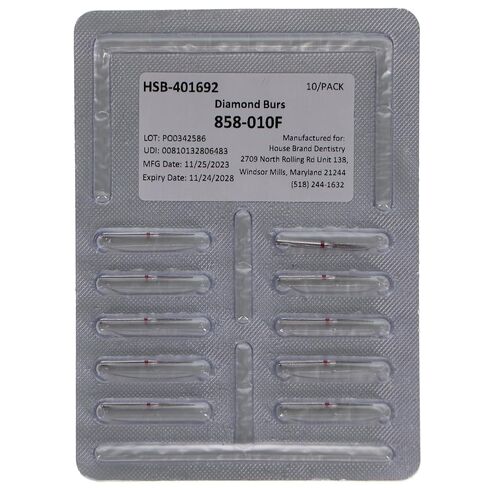 401692 FG 858-010F Needle Fine Grit Diamond Burs 10/Pk in Kuwait