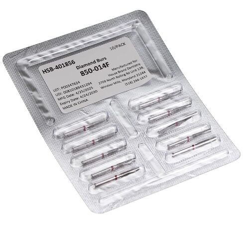401856 HSB FG 850-014F Round End Taper Fine Grit Diamond Burs 10/Pk in Kuwait