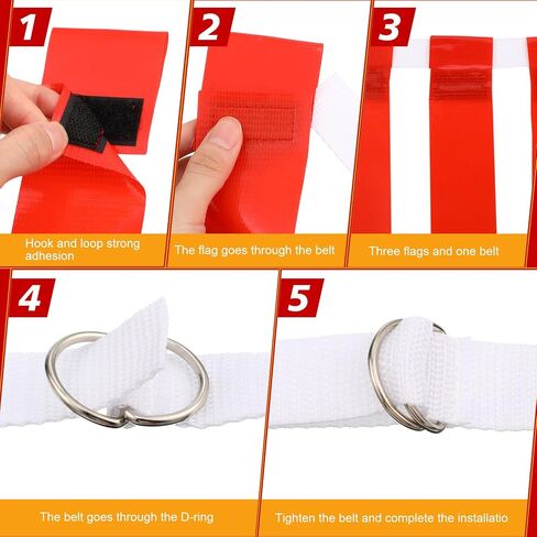 Vinsot 48 Pcs Adjustable Flag Football Belts Flag Football Set Belts with 144 Flags for Adults and Youth(Red and Yellow) in Kuwait