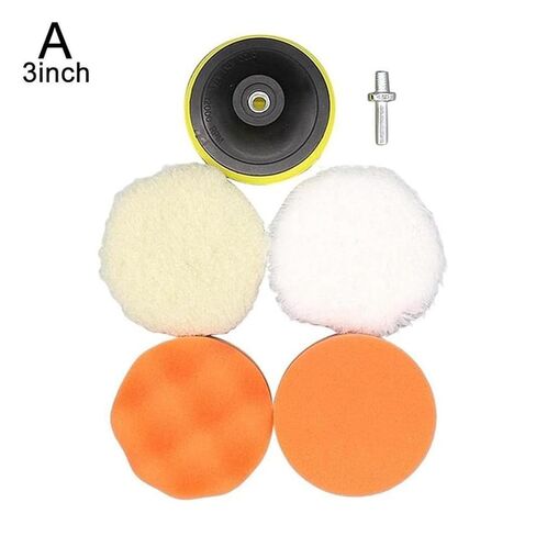 3inch Car Polishing Disc 6Pcs/Set Self-Adhesive Buffing Waxing Sponge Wool Wheel Polishing Pad for Car Polisher Drill Adapter(3inch) in Kuwait