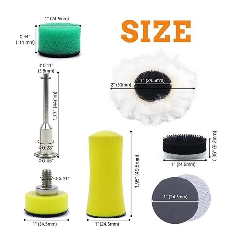 191 PCS 1 Inch 25mm Sanding Discs Hook and Loop Wet Dry Sandpaper with 3mm Shank Backing Pad Polishing Pads and Interface Pad in Kuwait