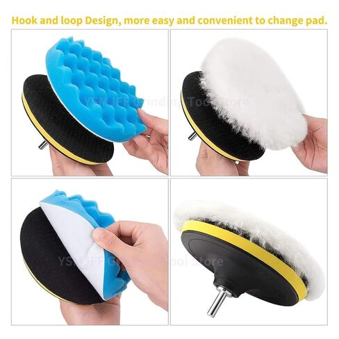 8PCS 5 Inch Car Foam Drill Polishing Pad Kit, Sponge Polishing Pad Set, Buffing Polishing Pad with M14 Drill Adapter for Waxing in Kuwait