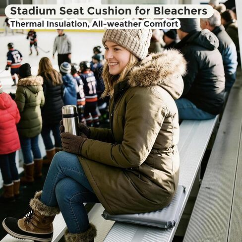2-Pack Self-Inflating Seat Cushion, 16x13 inches Portable Foam Sit Pad with Adjustable Firmness for Airplane Travel, Long Flights, Stadium Bleachers, Hiking, Camping & Office Chairs - Gray in Saudi Arabia