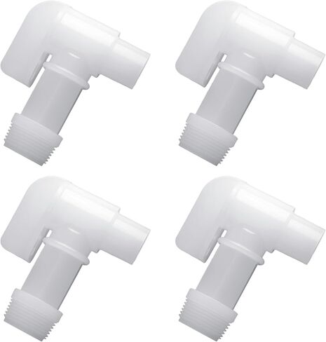 PERA 3/4" Polyethylene Drum Faucet, Barrel Faucet for 5-55 Gallon Plastic Drums Steel Oil Drums Rain Barrel 4 PCS White Color in Kuwait