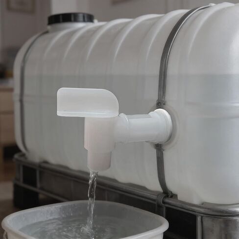 PERA 3/4" Polyethylene Drum Faucet, Barrel Faucet for 5-55 Gallon Plastic Drums Steel Oil Drums Rain Barrel 4 PCS White Color in Kuwait
