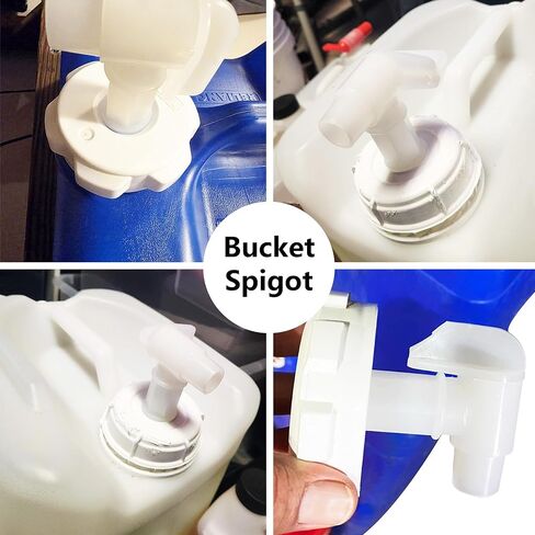 PERA 3/4" Polyethylene Drum Faucet, Barrel Faucet for 5-55 Gallon Plastic Drums Steel Oil Drums Rain Barrel 4 PCS White Color in Kuwait