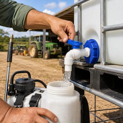 محول صنبور تصريف حمل، حنفية بلاستيكية مقاس 1/2 بوصة مع غطاء مانع للتسرب وشريط PTFE، صنبور خزان عالي التحمل لري المزرعة وتوزيع المياه الصناعية in Kuwait