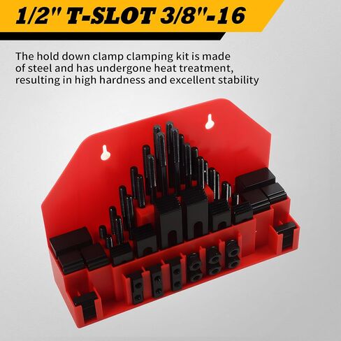 58 قطعة 1/2" T-Slot 3/8"-16 طقم تثبيت مشبك تثبيت متوافق مع آلة الطحن CNC (1/2" T-Slot 3/8"-16 مسمار) in Kuwait