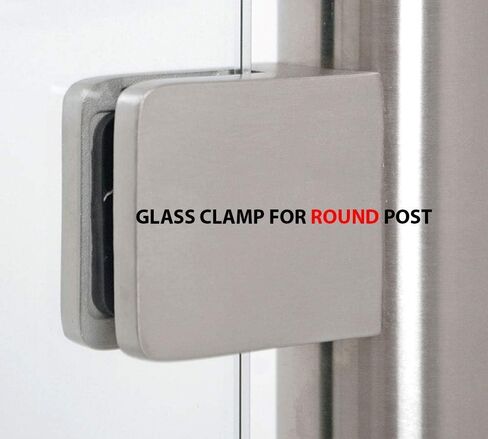 40-Pack, Stainless Steel 316 Grade Heavy Duty 2" OD Round Back Glass Clamp 55 x 55 mm for 3/8" - 1/2" Tempered Glass or Laminated Glass, Mirror Finish (GC-055M-40) in Kuwait