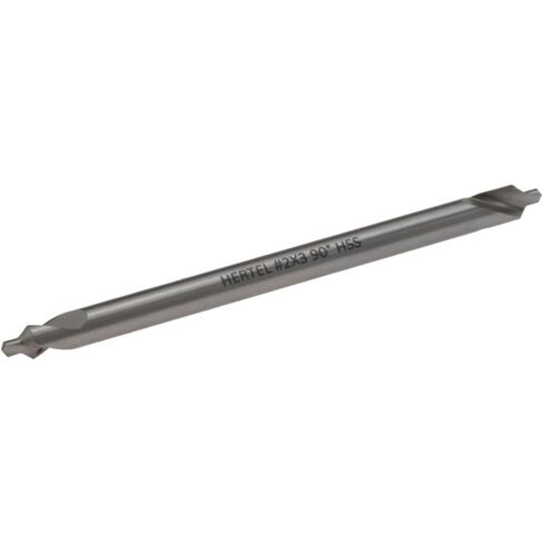 Hertel Combo Drill & Countersink, #2, 3/16" Body Diameter, 118° Angle, High Speed Steel, Bright Polished Finish, 5/64" Point Diameter, 3" Overall Length in Kuwait