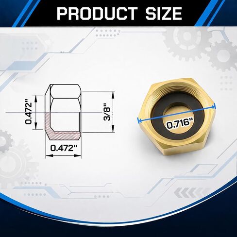 3/8 Compression Cap Brass Compression Fitting 3/8 Brass Cap for Water Line Gas Line Stop Valve Cap Flare Tube Pipe Fittings Durable Leak Proof (30 pcs) in Kuwait