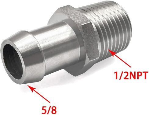 1/2" NPT Thread-5/8 Intake Manifold Heater Hose Barb Fittings in Kuwait