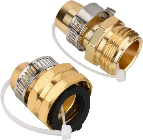 3/4 inch Thread Hose Fitting Water Connectors fits Standard Garden Hoses | Garden Hose Quick Connect Set,Fittings Male and Female,3/4 inch thread,fits Standard Hoses,Nozzles,Other Watering Tools in Kuwait