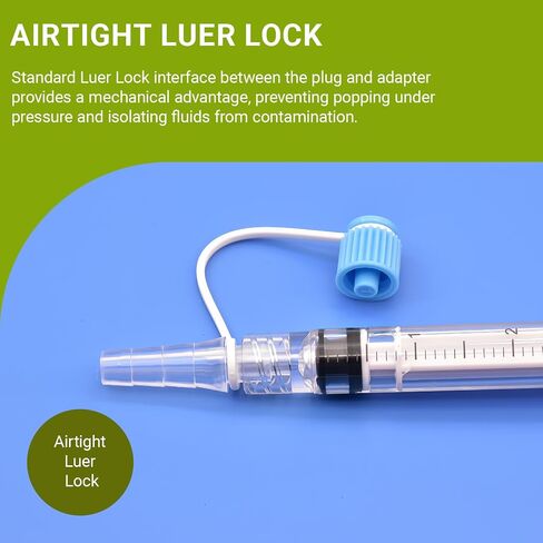 25PCS Female Luer Lock to Barb Adapter, Integrated Straight Hose Connector with Sealing Male Plug, PC & PP Leak-Proof Fluid Fitting in Kuwait