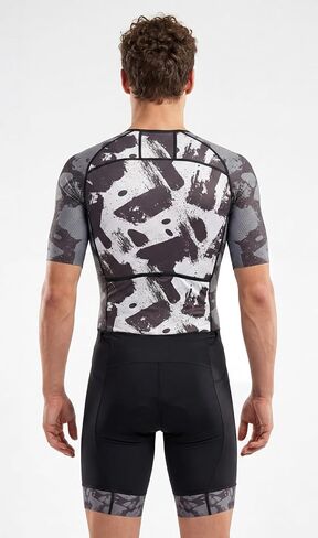 WIXEN Men’s Triathlon Suits Short Sleeve Tri Suit Padded Quick-Dry Breathable for Swim Bike Run Aero Skinsuit Rear Pockets in Kuwait