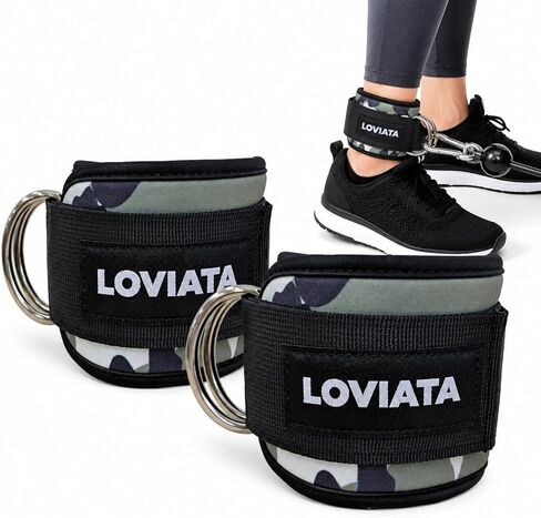 Adjustable Ankle Straps for Cable Machine, Gym Workout Cuffs | Neoprene Comfort Padding,Heavy-Duty Nylon Straps,Adjustable Fit,Double D-Ring Security,Lower & Upper Body Training,Wrist Use in Kuwait