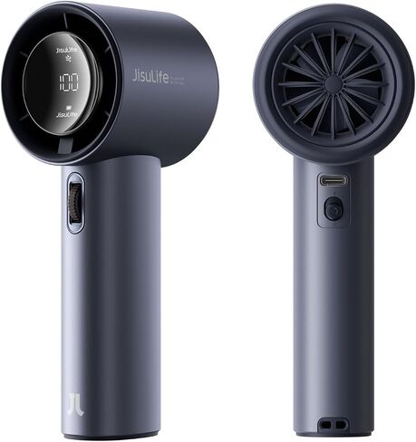 JISULIFE Handheld Fan Pro1S - Next-Gen Airflow: Up to 40h Runtime, Metal Body - Enduring Quality, 1-100 Speed Scroll Wheel, 5000mAh-Portable Fan for Travel, Gifts for Women Men(Amber Gold) in Kuwait