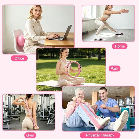 18PCS Pilates Kit, Home Pilates Equipment Set for Women with 14'' Pilates Ring and Ball, Resistance Bands, Ankle Weights, Sliders & Grip Socks Pilates Yoga Essential Accessories for Home Workouts in Saudi Arabia