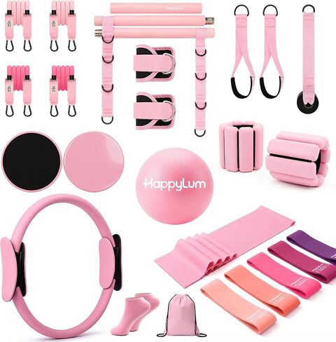 Pilates Kit, Home Pilates Equipment Essentials for Beginners to Advanced with Complete Training Video and Guide, for Home Fitness, Postpartum Recovery, Physical Therapy & Rehabilitation Training in Kuwait
