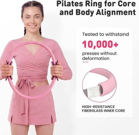 Pilates Kit, Home Pilates Equipment Essentials for Beginners to Advanced with Complete Training Video and Guide, for Home Fitness, Postpartum Recovery, Physical Therapy & Rehabilitation Training in Kuwait