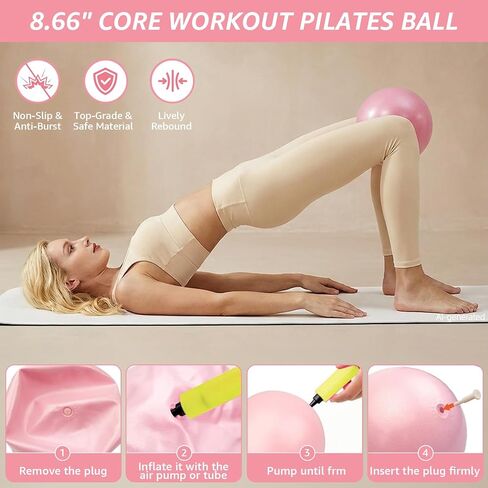 Home Pilates Kit 20 PCS, Pilates Equipment with Pilates Ring and Ball, 9 Level Resistance Bands, Jump Rope, Ankle Weights,Sliders & Grip Socks Accessories for Starter Home Workouts in Kuwait