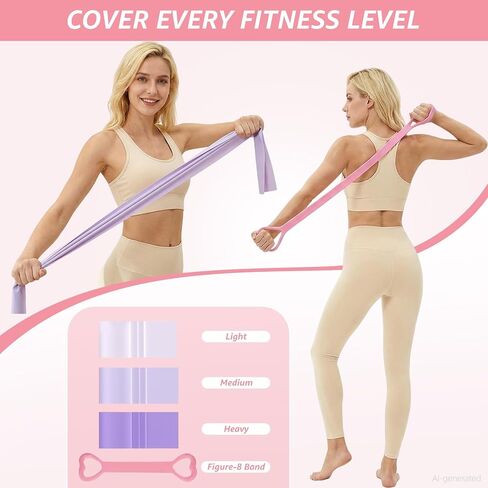 Home Pilates Kit 20 PCS, Pilates Equipment with Pilates Ring and Ball, 9 Level Resistance Bands, Jump Rope, Ankle Weights,Sliders & Grip Socks Accessories for Starter Home Workouts in Kuwait