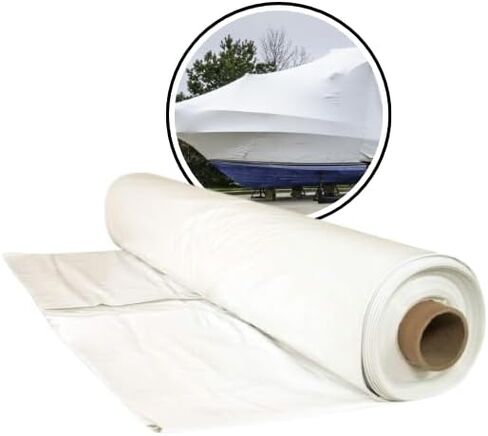 غلاف منكمش من ماركة Mil Husky مقاس 12 × 149 قدمًا - 7 ميل - أبيض in Kuwait