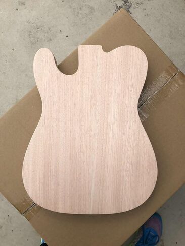 Unfinished Electric Guitar Body Blank Mahogany Flame Maple Veneer Guitar Body Bolt on Guitar Project Replacement (Mahogany Flame Maple Veneer) in Kuwait