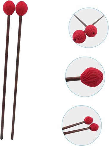 1Pair Marimba Mallets with Handle and Durable Yarn Head Lightweight and Portable Drumsticks for Practice and Performance for Marimba and Xylophone Musicians in Kuwait