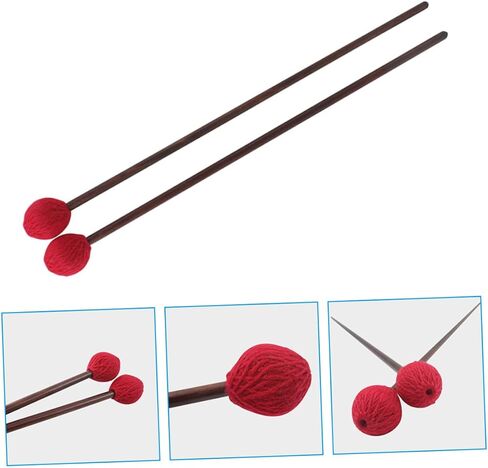 1Pair Marimba Mallets with Handle and Durable Yarn Head Lightweight and Portable Drumsticks for Practice and Performance for Marimba and Xylophone Musicians in Kuwait