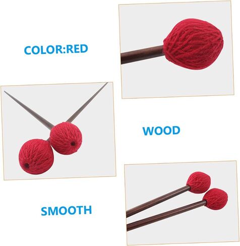 1Pair Marimba Mallets with Handle and Durable Yarn Head Lightweight and Portable Drumsticks for Practice and Performance for Marimba and Xylophone Musicians in Kuwait