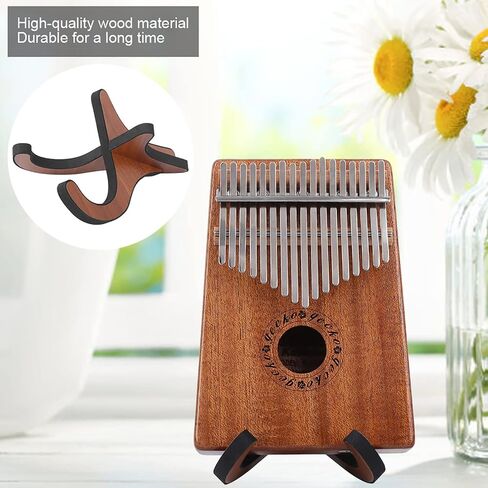 Kalimba Holder Portable EVA Cotton Pad Prevent Scratch Musical Instrument Accessory for Home Studio Display Gift Music Lovers Wood Color 2pcs in Kuwait