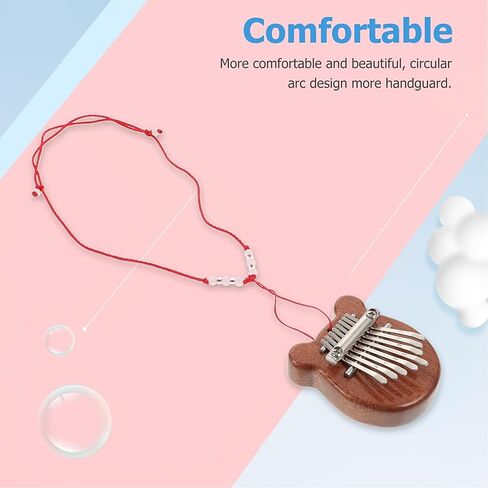 8-Key Mini Solid Wood Portable Thumb Piano Pendant With Lanyard For Schoolbags Keychains Travel, 1pcs in Kuwait
