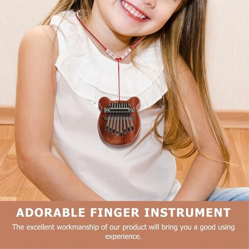 8-Key Mini Solid Wood Portable Thumb Piano Pendant With Lanyard For Schoolbags Keychains Travel, 1pcs in Kuwait