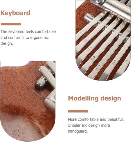 8-Key Mini Solid Wood Portable Thumb Piano Pendant With Lanyard For Schoolbags Keychains Travel, 1pcs in Kuwait