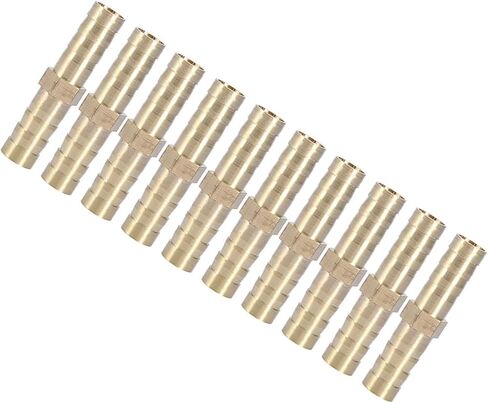 Jeanoko Brass Barbed Connector for Fluid Separation in Home Gas Piping Straight Pipe Joiner 6/8/10mm (14mm(2pcs)) in Kuwait