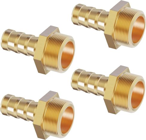 4 PCS Brass Hose Barb Fitting 5/16" Barb x 1/4" PT Male Brass Barbed Air Hose Repair Connector for connection scenarios Air Gas Fuel Oil.（Suitable for 8mm pipes） in Kuwait
