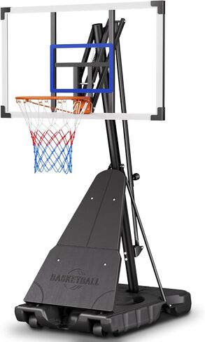 Asbest 44 "طوقة كرة السلة المحمولة في الهواء الطلق ستبليس ارتفاع قابل للتعديل نظام هدف كرة السلة للممر، الفناء الخلفي، لجميع الأعمار in Kuwait