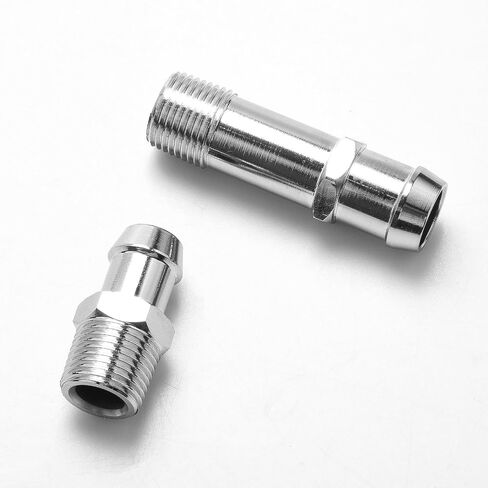 Heater Hose Fitting 304 Stainless Steel 1/2" NPT Male Barbed Connector Dual Size Set for Chevrolet SBC Small Block 283-400 V8 Engine Coolant Line in Kuwait
