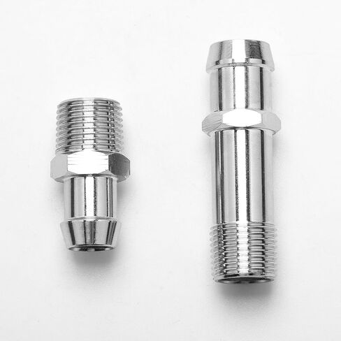 304 الفولاذ المقاوم للصدأ سخان خرطوم موصل 1/2 "NPT ذكر مزدوج الحجم الشائكة تركيب عدة لشفروليه SBC كتلة صغيرة 283 350 383 400 V8 نظام التبريد in Kuwait