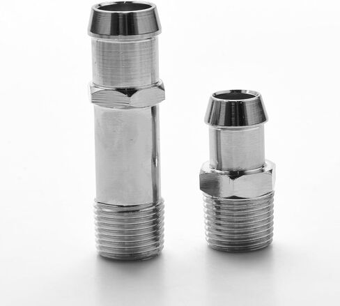 1/2" NPT Heater Hose Fitting 304 Stainless Steel Dual Size Barbed Hose Adapter for Chevrolet SBC Small Block 283 305 307 327 350 Engine US in Kuwait