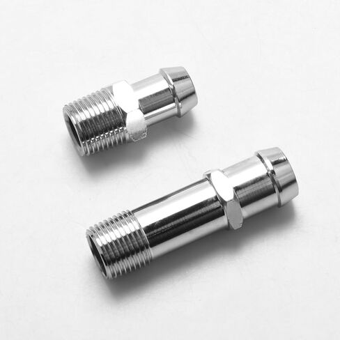 304 Stainless Steel Dual Size Heater Hose Fitting 1/2" NPT Male Barbed Adapter for Chevrolet SBC Small Block V8 283 327 350 383 400 Cooling Line US in Kuwait