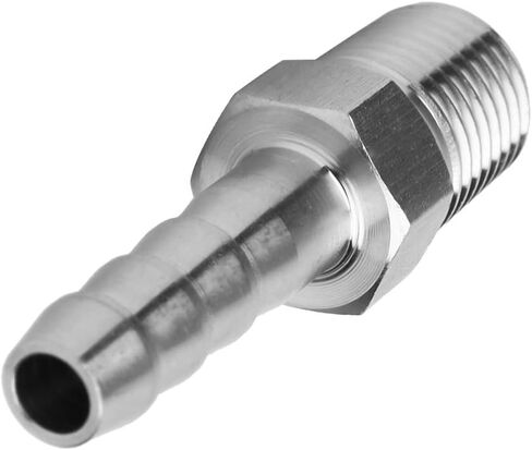 Zopsc 1/4in الفولاذ المقاوم للصدأ BSPT ذكر موصل الخيط Barb Joint وصلة توصيل سريعة، موصل هواء هوائي مثالي لأنبوب BSPT1/4 8 مم (BSPT1/4-8 مم) in Kuwait