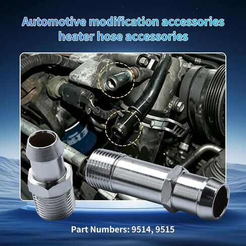 Stainless Steel Heater Hose Fitting Kit 304 1/2" NPT Male Dual Size Barb Connector for Chevrolet SBC 283 305 350 383 400 V8 Engine Coolant System US in Kuwait