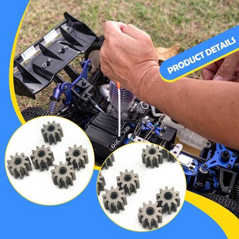 10Pcs RC Motor Pinion Gear Set, Metal 10T Replacement for 1/12 MN99S2 MN78 MN82 MN168 Crawler Truck Upgrade Parts in Kuwait